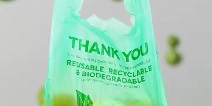 Eco-friendly biodegradable t-shirt plastic bags for grocery and retail use