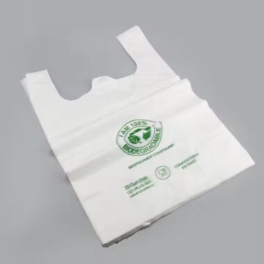 Eco-friendly biodegradable t-shirt plastic bags for grocery and retail use