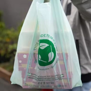 Biodegradable plastic shopping bag for vegetables and supermarkets