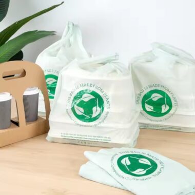 Biodegradable plastic shopping bag for vegetables and supermarkets