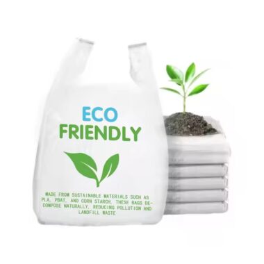 Wholesale biodegradable bio plastic bag with custom logo for grocery packaging