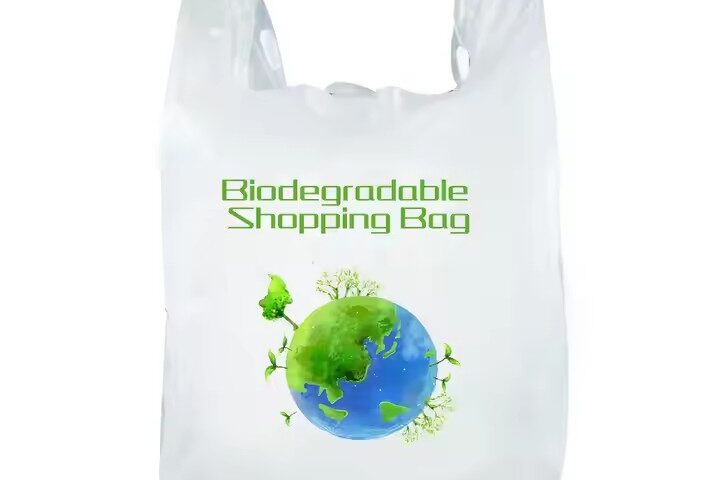 Wholesale biodegradable bio plastic bag with custom logo for grocery packaging