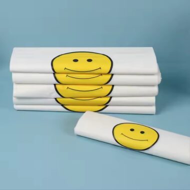 Eco-friendly biodegradable plastic bags with custom printed logos for retail and packaging