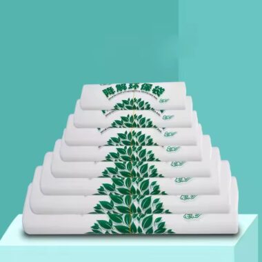 Eco-friendly biodegradable plastic bags with custom printed logos for retail and packaging