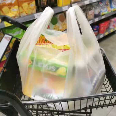 Custom printed biodegradable bio plastic shopping bags for grocery and retail use