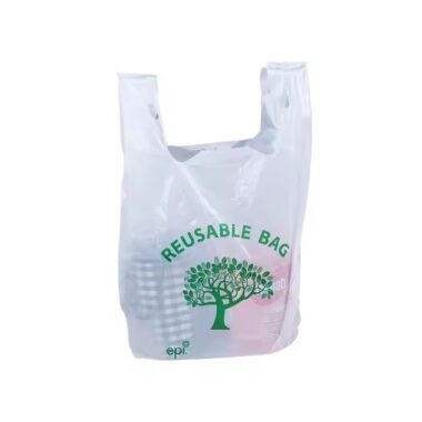 Biodegradable bio plastic bags for grocery and supermarket packaging with custom branding