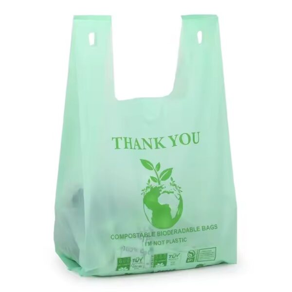 Custom Biodegradable T-Shirt Bags for Supermarkets