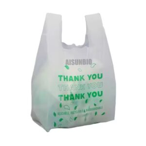 Custom Biodegradable T-Shirt Bags for Supermarkets