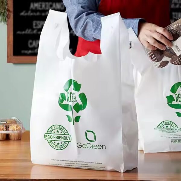 Custom printed 100% biodegradable plastic bag for retail and grocery