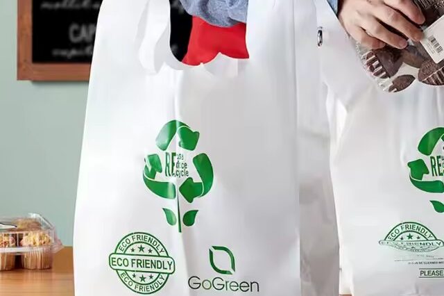 Custom printed 100% biodegradable plastic bag for retail and grocery