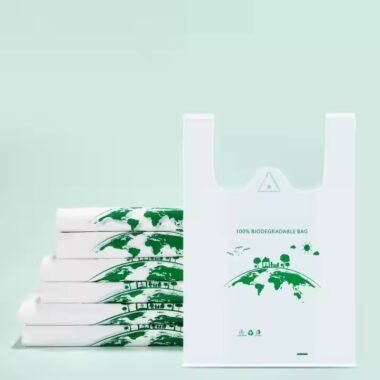 Custom biodegradable plastic shopping bags made from 100% compostable material