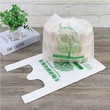 Custom biodegradable plastic shopping bags made from 100% compostable material