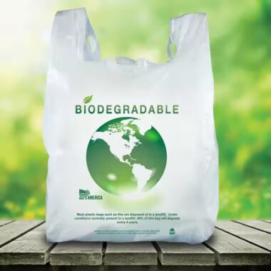 Custom biodegradable plastic shopping bags made from 100% compostable material