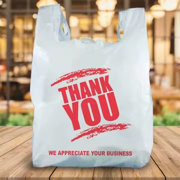 Custom biodegradable plastic shopping bags made from 100% compostable material