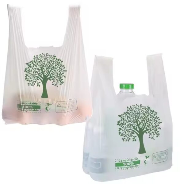 Reusable biodegradable shopping bag made from eco-friendly bio plastic