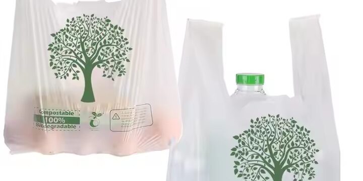 Reusable biodegradable shopping bag made from eco-friendly bio plastic