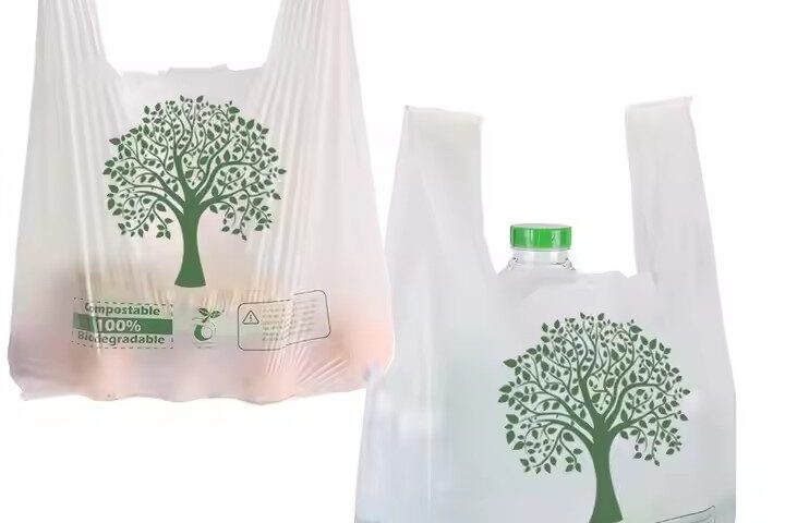 Reusable biodegradable shopping bag made from eco-friendly bio plastic