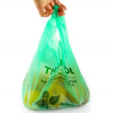 Reusable biodegradable shopping bag made from eco-friendly bio plastic