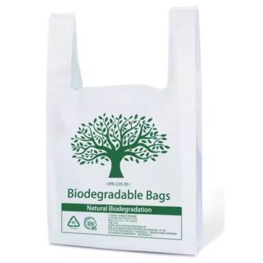 Reusable biodegradable shopping bag made from eco-friendly bio plastic