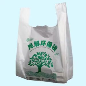 Eco-friendly biodegradable t-shirt vest shopping bags customized for grocery stores