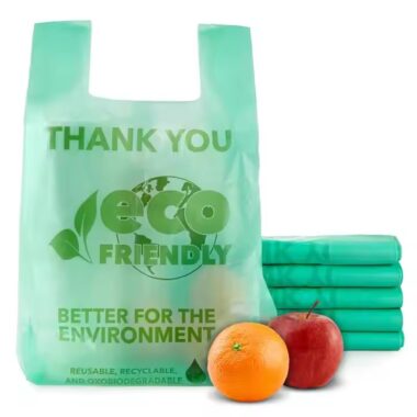 Custom recyclable bio plastic bag with eco-friendly logo