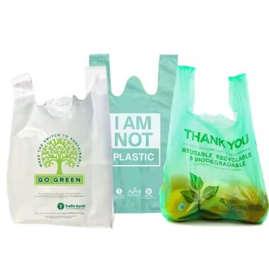 Custom recyclable bio plastic bag with eco-friendly logo