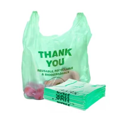 Custom recyclable bio plastic bag with eco-friendly logo