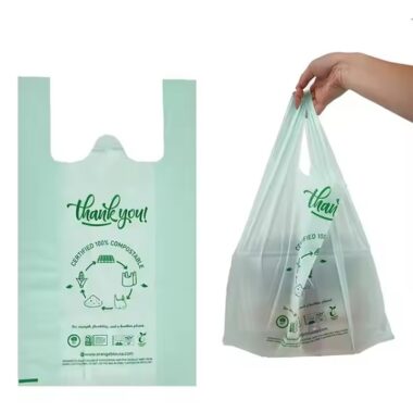 Biodegradable produce bag for supermarket fruits and vegetables