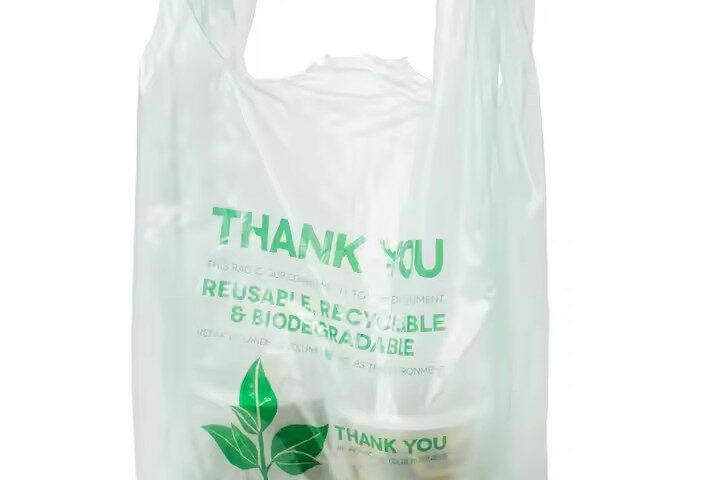 Biodegradable produce bag for supermarket fruits and vegetables