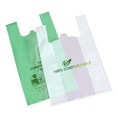 Reusable biodegradable plastic bag made from eco-friendly materials