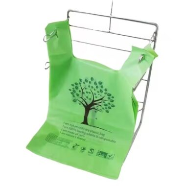Reusable biodegradable plastic bag made from eco-friendly materials