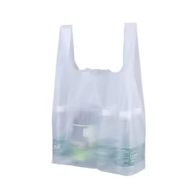 Biodegradable t-shirt bag for grocery use