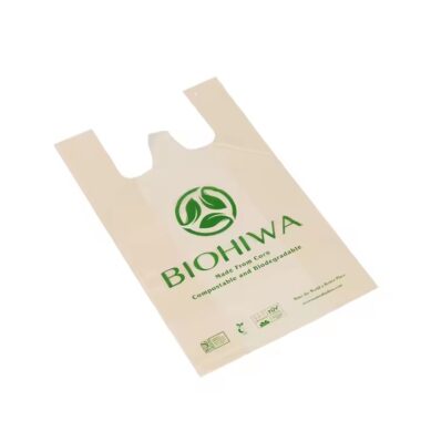 Biodegradable t-shirt bag for grocery use